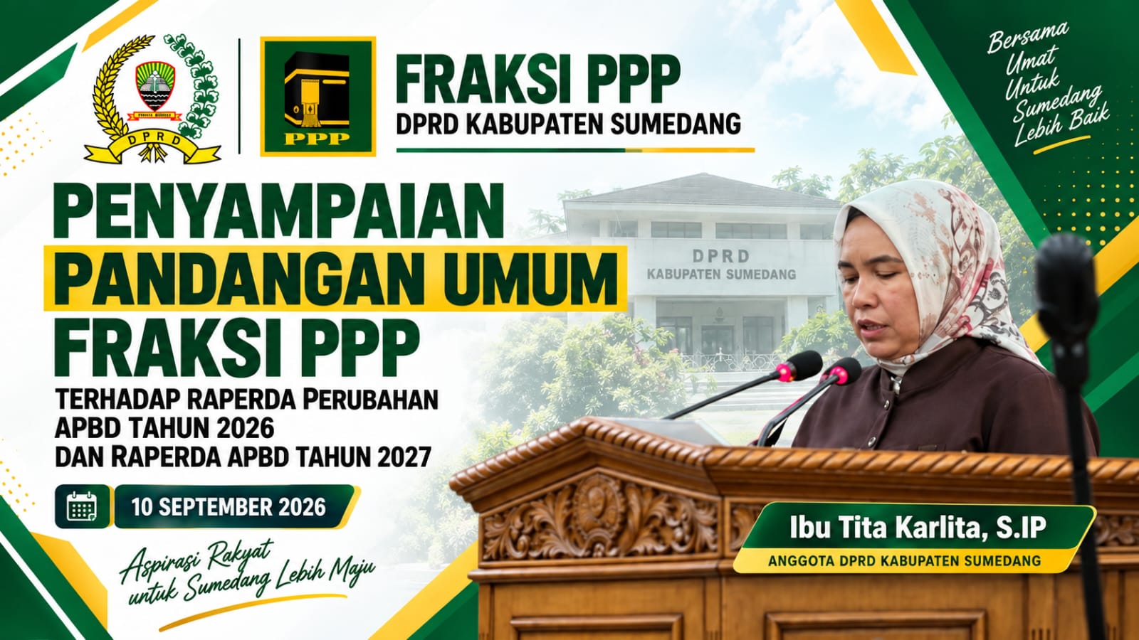 Fraksi PPP DPRD Sumedang Soroti Kemandirian Fiskal dan Ketepatan Belanja dalam APBD 2026–2027